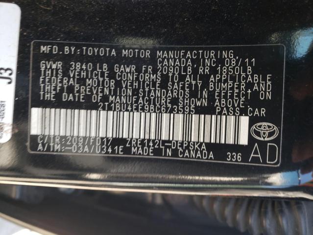 Photo 10 from auction – 2011 TOYOTA COROLLA BA with VIN 2T1BU4EE9BC673595