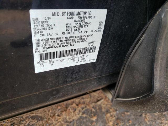 Photo 10 from auction – 2020 FORD EDGE SEL with VIN 2FMPK3J92LBA50372