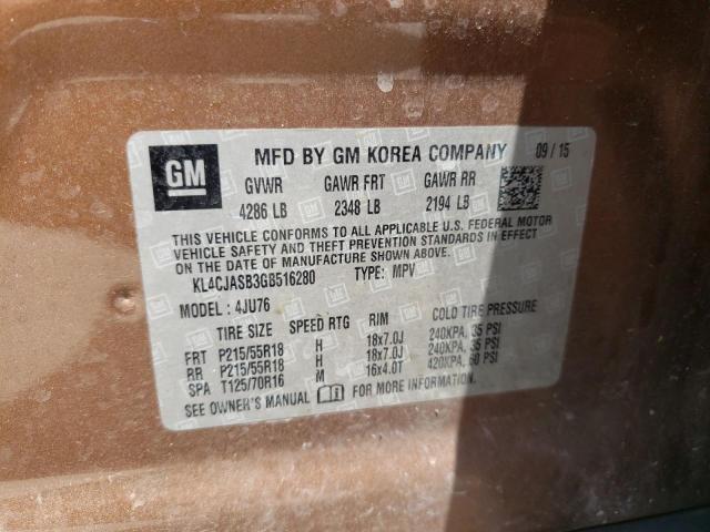 Photo 10 from auction – 2016 BUICK ENCORE with VIN KL4CJASB3GB516280