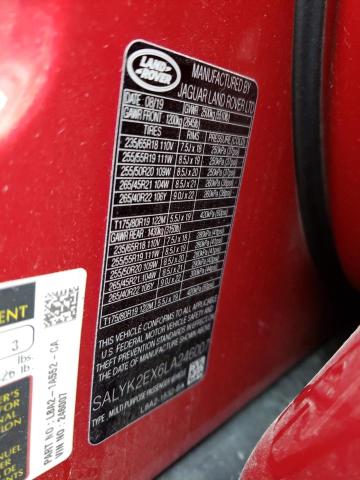 Photo 10 from auction – 2020 LAND ROVER RANGE ROVE with VIN SALYK2EX6LA246007