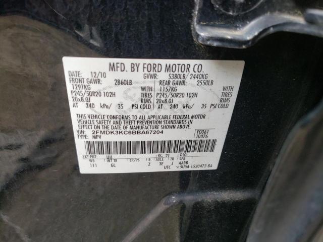 Photo 10 from auction – 2011 FORD EDGE LIMIT with VIN 2FMDK3KC6BBA67204