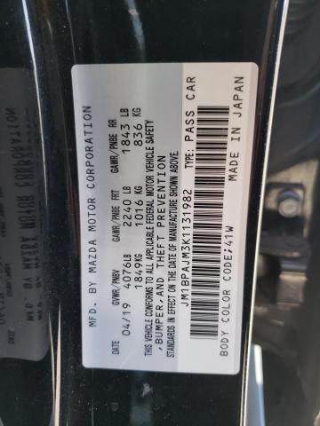 Photo 10 from auction – 2019 MAZDA 3 with VIN JM1BPAJM3K1131982