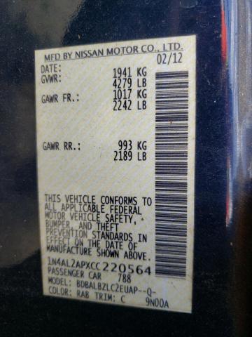 Zdjęcie 10 z aukcji – 2012 NISSAN ALTIMA BAS z VIN 1N4AL2APXCC220564