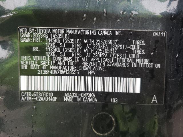 Photo 10 from auction – 2011 TOYOTA RAV4 with VIN 2T3BF4DV7BW138556
