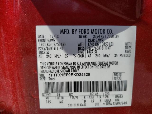 Photo 10 from auction – 2014 FORD F150 SUPER with VIN 1FTFX1EF9EKD24326