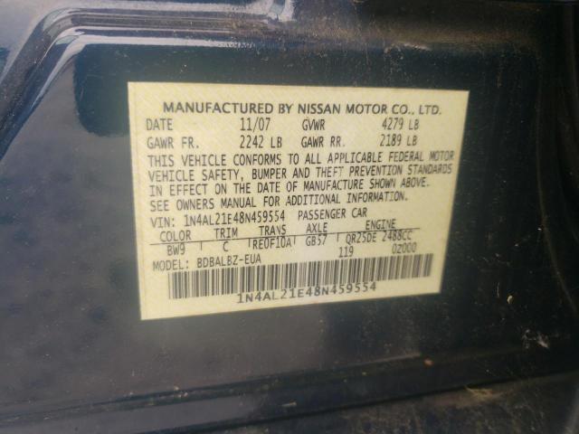 Photo 10 from auction – 2008 NISSAN ALTIMA 2.5 with VIN 1N4AL21E48N459554