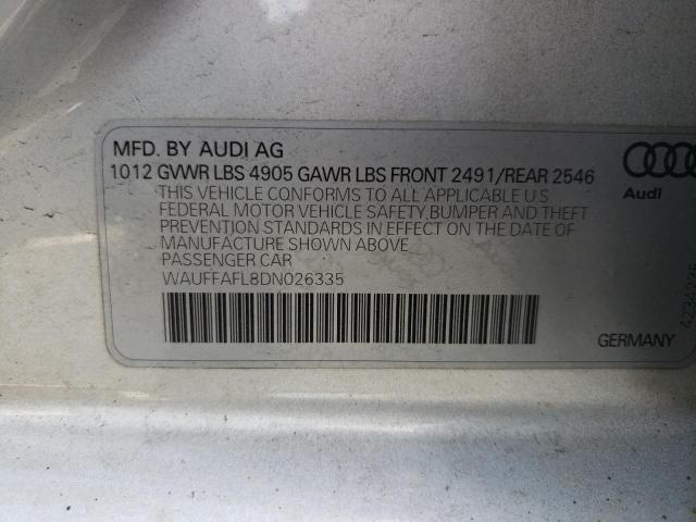 Photo 10 from auction – 2013 AUDI A4 with VIN WAUFFAFL8DN026335