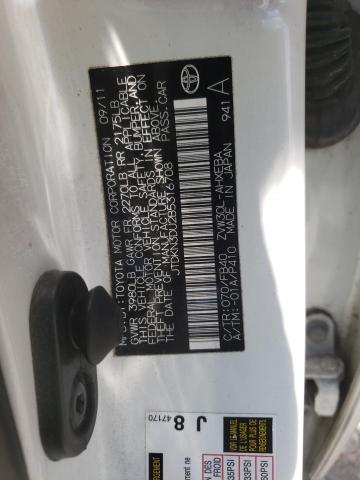 Photo 10 from auction – 2011 TOYOTA PRIUS with VIN JTDKN3DU2B5316708