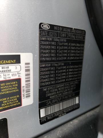 Photo 10 from auction – 2015 LAND ROVER RANGE ROVE with VIN SALWR2VF7FA618078