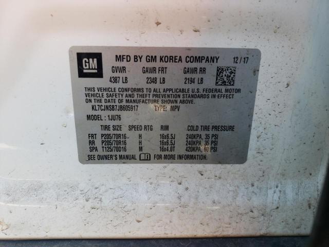 Photo 10 from auction – 2018 CHEVROLET TRAX LS with VIN KL7CJNSB7JB605917