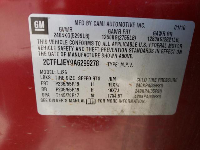 Photo 10 from auction – 2010 GMC TERRAIN SL with VIN 2CTFLJEY9A6299278