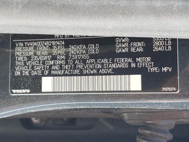 Photo 10 from auction – 2011 VOLVO XC60 3.2 with VIN YV4940DZ4B2181404
