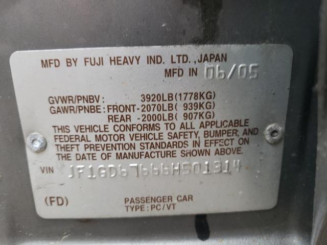 Photo 10 from auction – 2006 SUBARU IMPREZA 2. with VIN JF1GD67666H501314