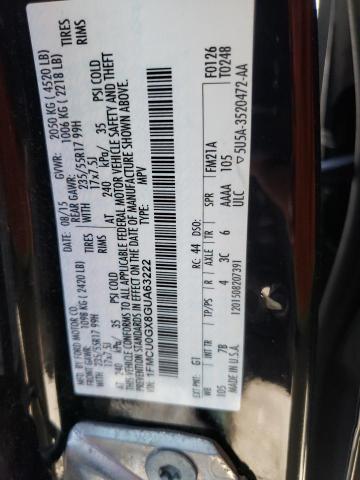 Photo 10 from auction – 2016 FORD ESCAPE SE with VIN 1FMCU0GX8GUA63222