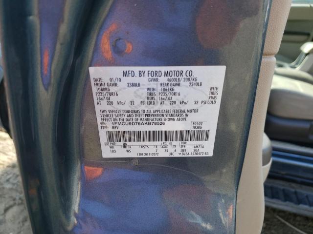 Photo 10 from auction – 2010 FORD ESCAPE with VIN 1FMCU9D76AKB78526