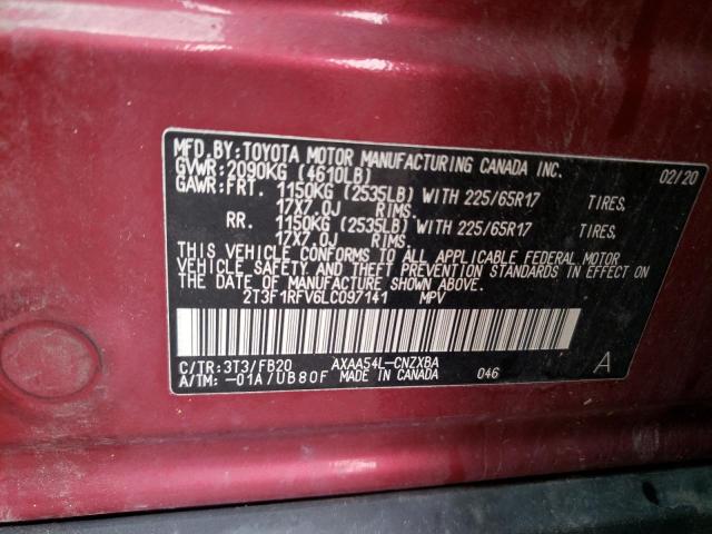 Photo 10 from auction – 2020 TOYOTA RAV4 LE with VIN 2T3F1RFV6LC097141