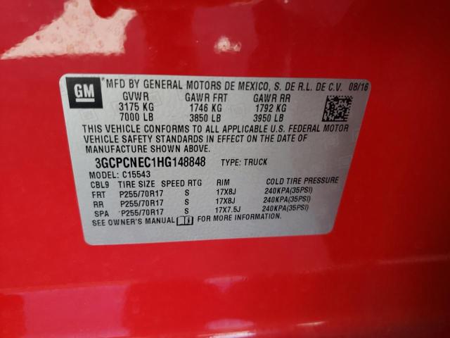 Photo 10 from auction – 2017 CHEVROLET SILVERADO with VIN 3GCPCNEC1HG148848