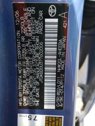 Photo 10 from auction – 2007 TOYOTA PRIUS with VIN JTDKB20U377602006