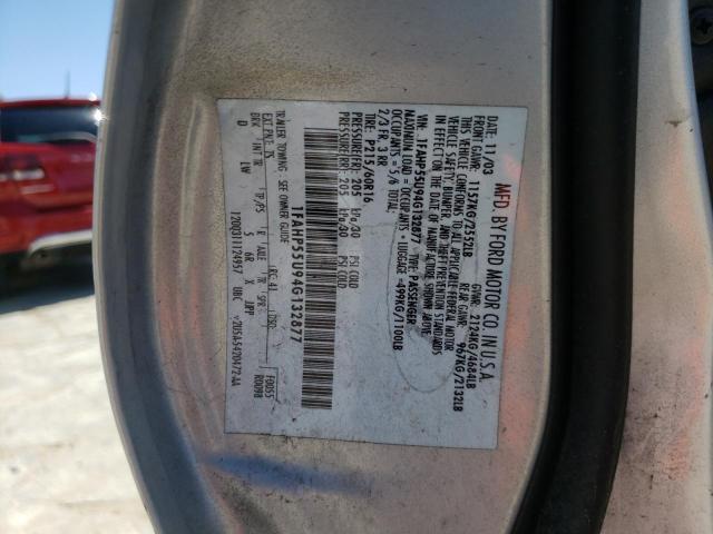 Photo 10 from auction – 2004 FORD TAURUS SES with VIN 1FAHP55U94G132877