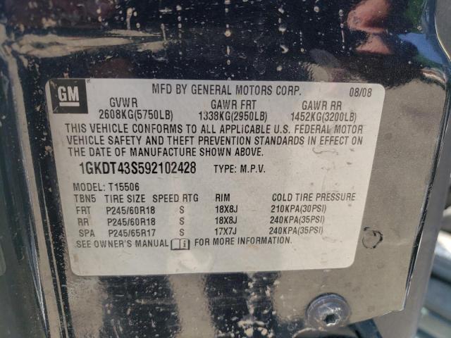 Photo 10 from auction – 2009 GMC ENVOY SLT with VIN 1GKDT43S592102428