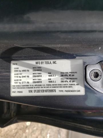 Photo 10 from auction – 2019 TESLA MODEL 3 with VIN 5YJ3E1EB1KF209976