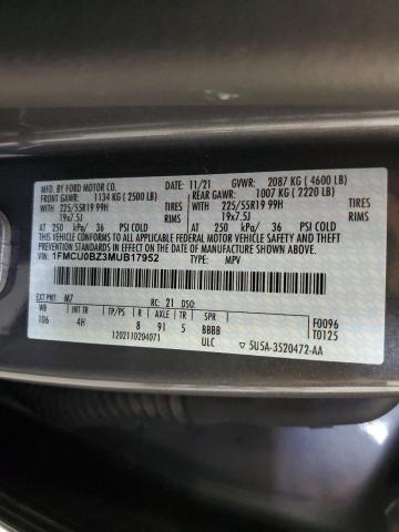 Photo 10 from auction – 2021 FORD ESCAPE SE with VIN 1FMCU0BZ3MUB17952