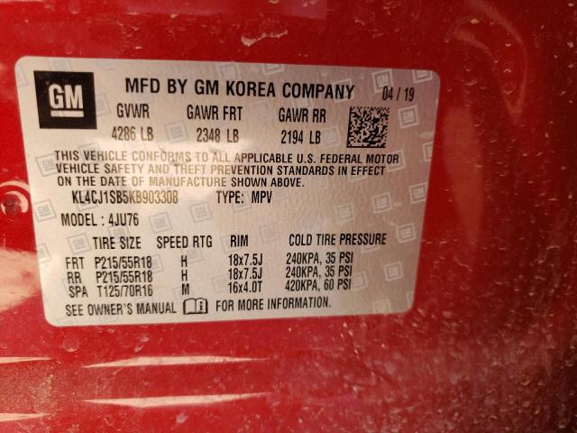 Photo 10 from auction – 2019 BUICK ENCORE SPO with VIN KL4CJ1SB5KB903308
