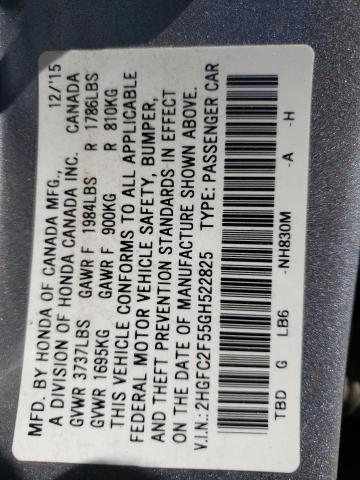 Photo 10 from auction – 2016 HONDA CIVIC LX with VIN 2HGFC2F55GH522825