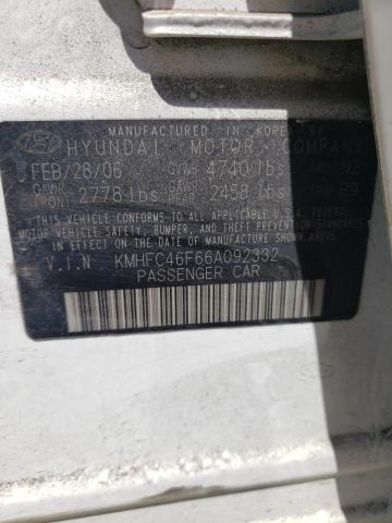 Photo 10 from auction – 2006 HYUNDAI AZERA SE with VIN KMHFC46F66A092332