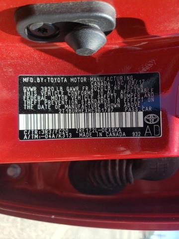 Photo 10 from auction – 2017 TOYOTA COROLLA L with VIN 2T1BURHEXHC961787