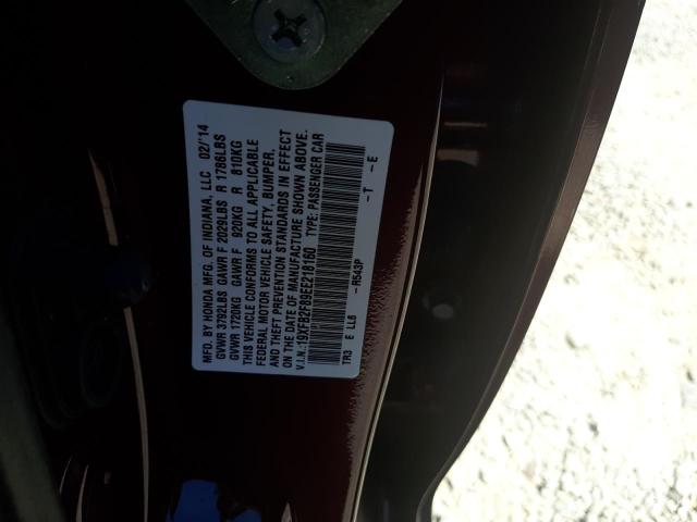 Photo 10 from auction – 2014 HONDA CIVIC EX with VIN 19XFB2F89EE218160