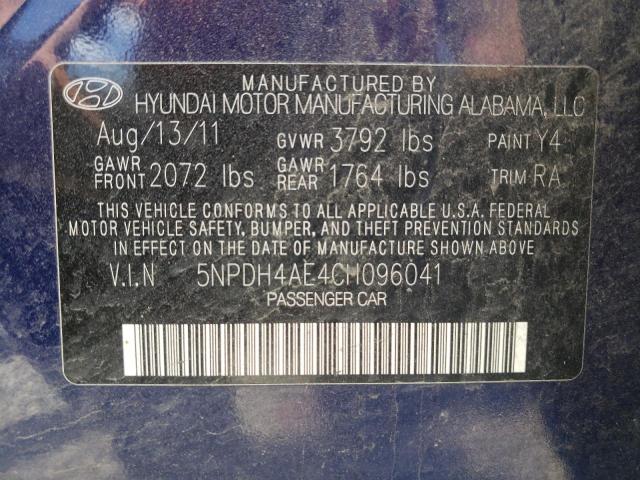 Photo 10 from auction – 2012 HYUNDAI ELANTRA GL with VIN 5NPDH4AE4CH096041