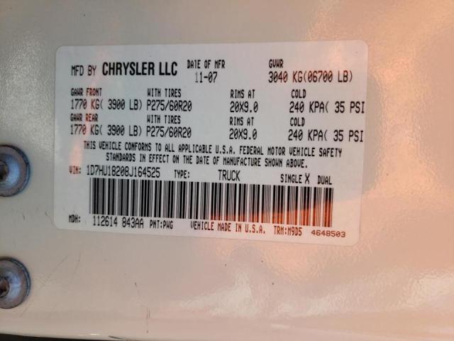 Photo 10 from auction – 2008 DODGE RAM 1500 S with VIN 1D7HU18208J164525