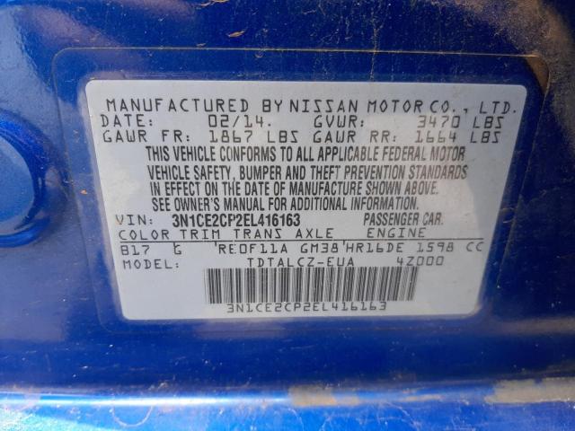 Photo 10 from auction – 2014 NISSAN VERSA NOTE with VIN 3N1CE2CP2EL416163