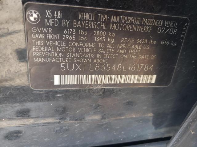 Photo 10 from auction – 2008 BMW X5 with VIN 5UXFE83548L161784