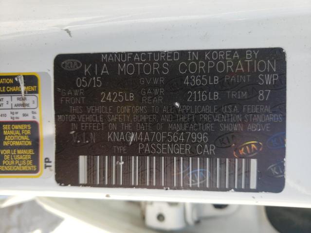 Photo 10 from auction – 2015 KIA OPTIMA LX with VIN KNAGM4A70F5647996