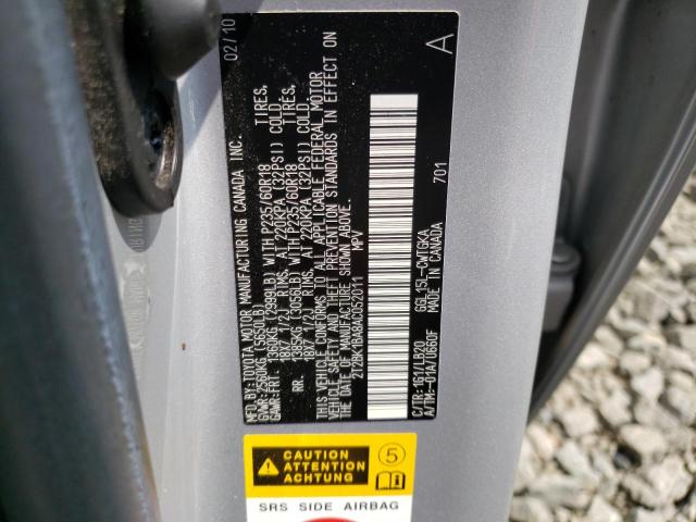 Photo 10 from auction – 2010 LEXUS RX 350 with VIN 2T2BK1BA8AC052011