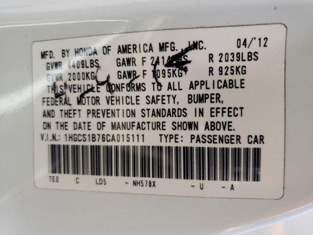 Photo 10 from auction – 2012 HONDA ACCORD EX with VIN 1HGCS1B76CA015111
