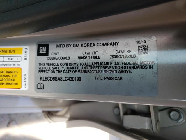 Photo 10 from auction – 2020 CHEVROLET SPARK 1LT with VIN KL8CD6SA8LC430199
