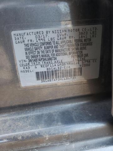 Photo 10 from auction – 2017 NISSAN SENTRA S with VIN 3N1AB7AP3HL686734