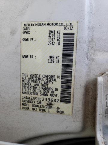 Photo 10 from auction – 2012 NISSAN ALTIMA BAS with VIN 1N4AL2AP1CC239682