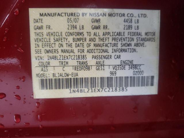 Photo 10 from auction – 2007 NISSAN ALTIMA 3.5 with VIN 1N4BL21EX7C218385