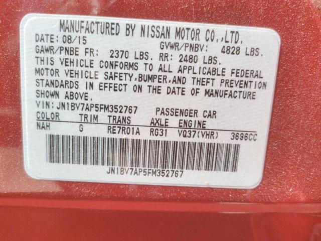 Photo 10 from auction – 2015 INFINITI Q50 BASE with VIN JN1BV7AP5FM352767