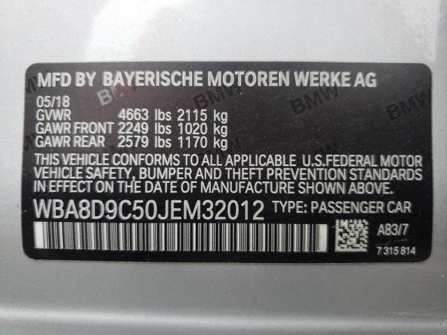 Photo 10 from auction – 2018 BMW 330 XI with VIN WBA8D9C50JEM32012