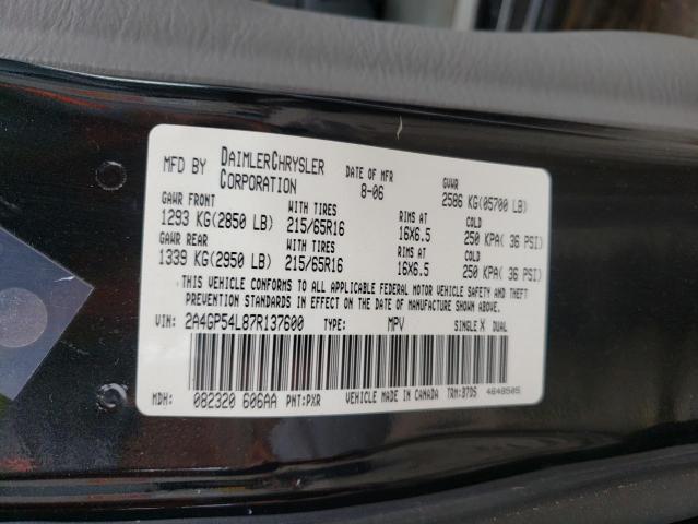 Photo 10 from auction – 2007 CHRYSLER TOWN & COU with VIN 2A4GP54L87R137600