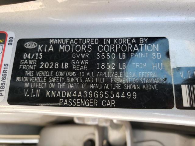 Photo 10 from auction – 2016 KIA RIO LX with VIN KNADM4A39G6554499