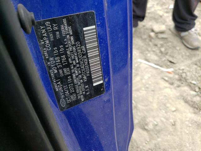 Photo 10 from auction – 2012 HYUNDAI VELOSTER with VIN KMHTC6ADXCU034920