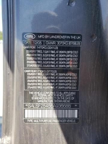 Photo 10 from auction – 2006 LAND ROVER RANGE ROVE with VIN SALSF25456A936688