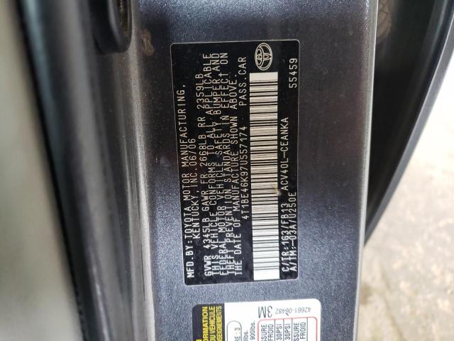 Photo 10 from auction – 2007 TOYOTA CAMRY CE with VIN 4T1BE46K97U557174