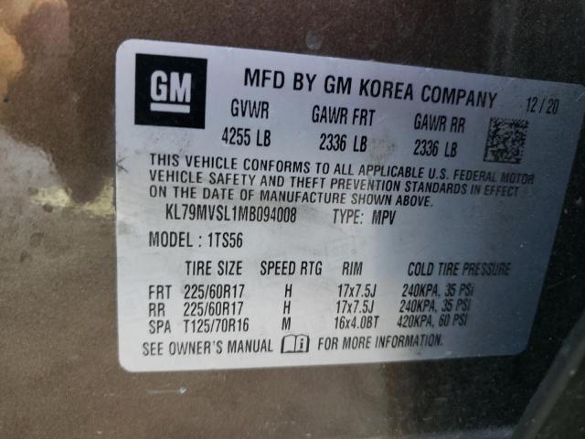 Photo 10 from auction – 2021 CHEVROLET TRAILBLAZE with VIN KL79MVSL1MB094008